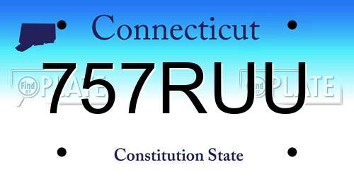 757RUU Connecticut License Plate