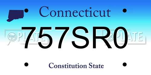757SR0 Connecticut License Plate