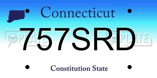 757SRD Connecticut License Plate