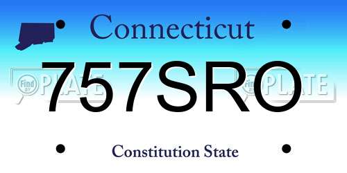 757SRO Connecticut License Plate