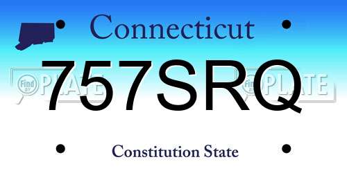 757SRQ Connecticut License Plate