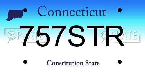 757STR Connecticut License Plate