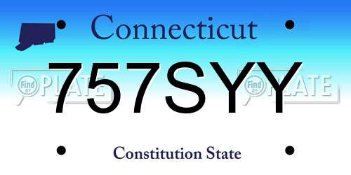 757SYY Connecticut License Plate