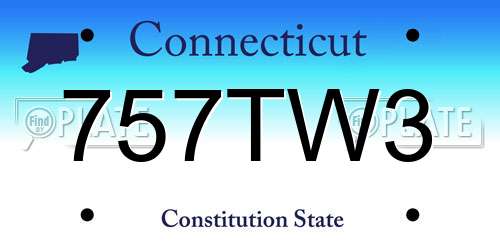 757TW3 Connecticut License Plate