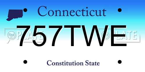 757TWE Connecticut License Plate