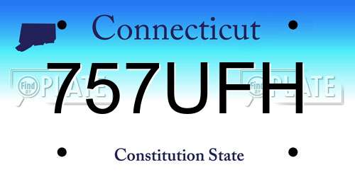 757UFH Connecticut License Plate