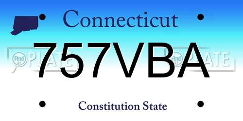 757VBA Connecticut License Plate