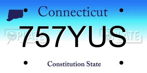 757YUS Connecticut License Plate