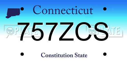 757ZCS Connecticut License Plate