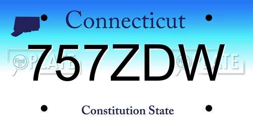 757ZDW Connecticut License Plate