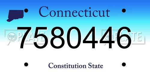 7580446 Connecticut License Plate