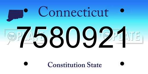 7580921 Connecticut License Plate