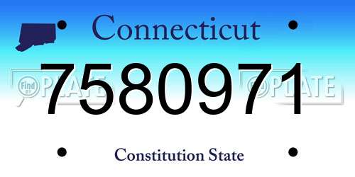 7580971 Connecticut License Plate