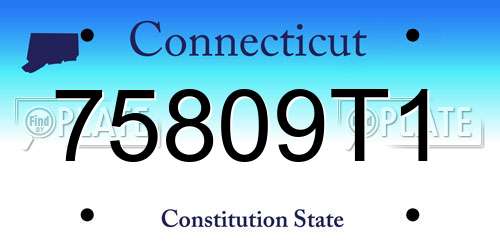 75809T1 Connecticut License Plate
