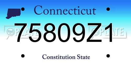 75809Z1 Connecticut License Plate