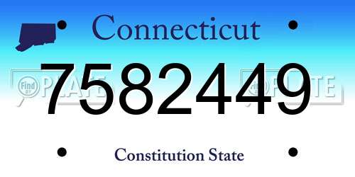 7582449 Connecticut License Plate