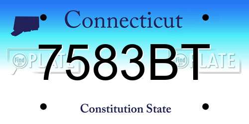 7583BT Connecticut License Plate