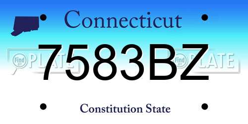 7583BZ Connecticut License Plate