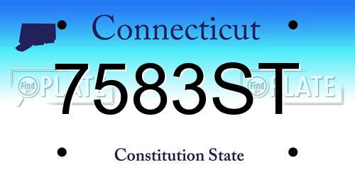 7583ST Connecticut License Plate