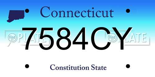 7584CY Connecticut License Plate