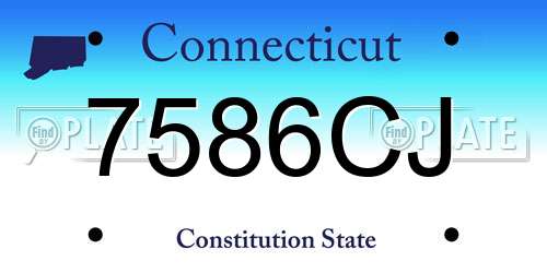 7586CJ Connecticut License Plate