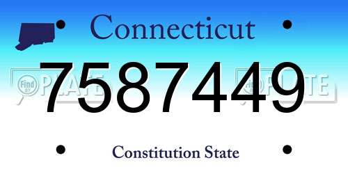 7587449 Connecticut License Plate