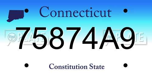 75874A9 Connecticut License Plate