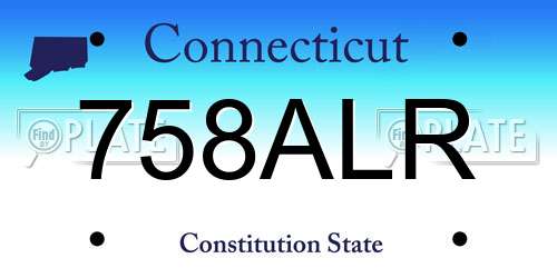 758ALR Connecticut License Plate
