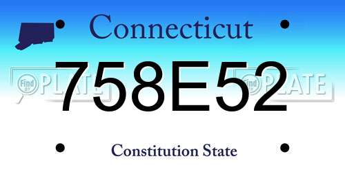 758E52 Connecticut License Plate