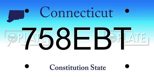758EBT Connecticut License Plate
