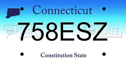 758ESZ Connecticut License Plate