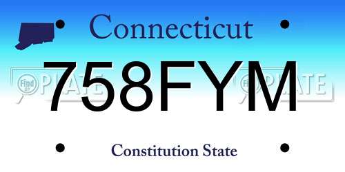 758FYM Connecticut License Plate