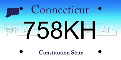 758KH Connecticut License Plate