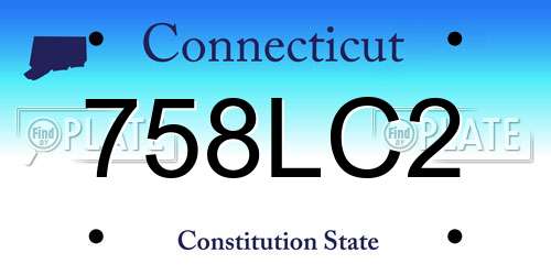758LC2 Connecticut License Plate