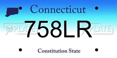 758LR Connecticut License Plate
