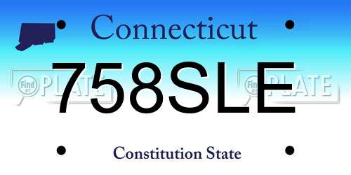 758SLE Connecticut License Plate