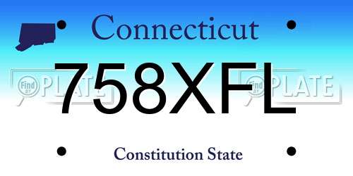 758XFL Connecticut License Plate