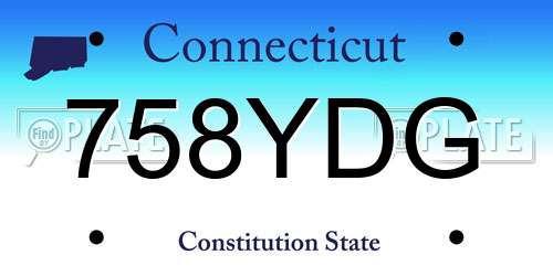 758YDG Connecticut License Plate