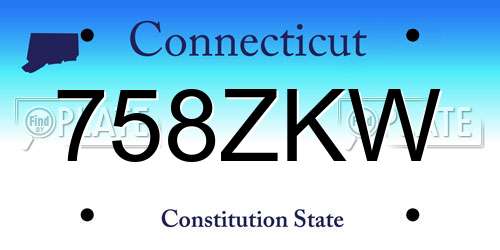 758ZKW Connecticut License Plate