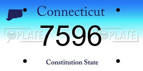7596 Connecticut License Plate