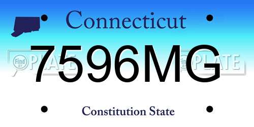 7596MG Connecticut License Plate