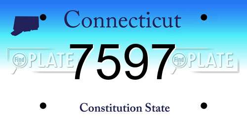 7597 Connecticut License Plate