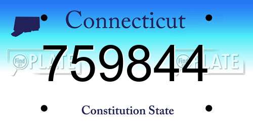 759844 Connecticut License Plate