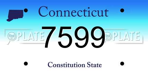 7599 Connecticut License Plate