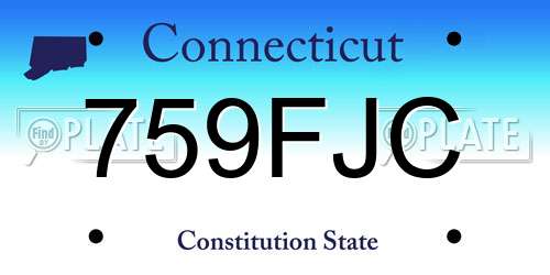 759FJC Connecticut License Plate