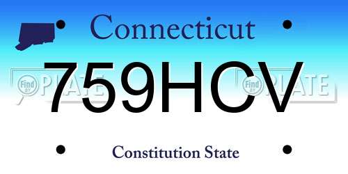 759HCV Connecticut License Plate