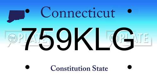 759KLG Connecticut License Plate