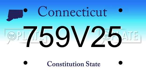 759V25 Connecticut License Plate