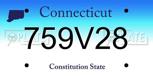 759V28 Connecticut License Plate