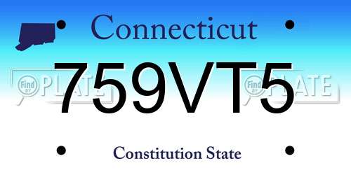 759VT5 Connecticut License Plate